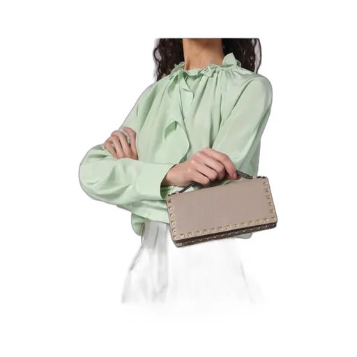 Valentino Garavani Rockstud Foldover Top Mini Clutch Bag