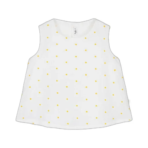 Il Gufo Floral-Embroidered Sleeveless Top