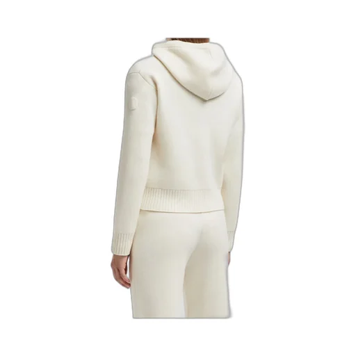 Moncler Zip-Up Hooded Knit Cardigan