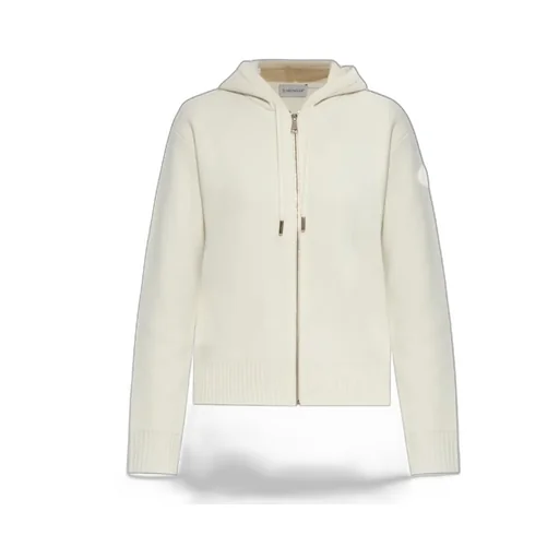 Moncler Zip-Up Hooded Knit Cardigan