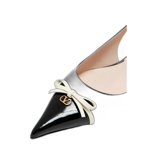 Valentino Bow Detailed Pointed Toe Slingback Pumps