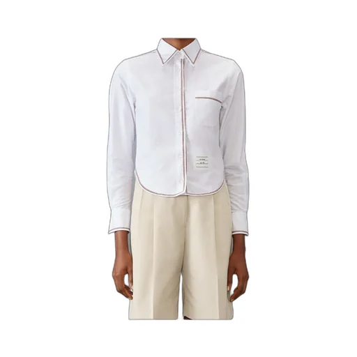 Thom Browne Long-Sleeved Cropped Shirt