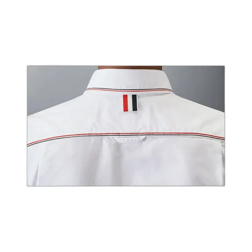 Thom Browne Long-Sleeved Cropped Shirt