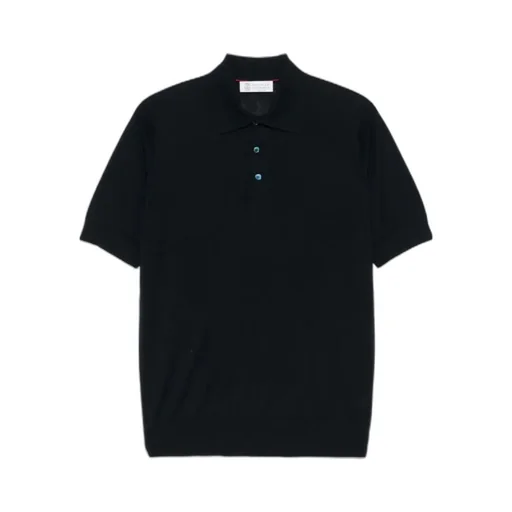 Brunello Cucinelli Short-Sleeved Fine-Knit Polo Shirt