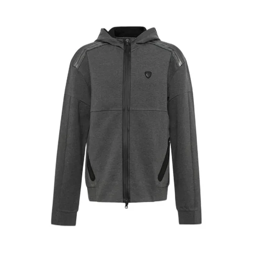 Dark Gray Zipper Hooded Casual Jacket