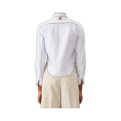 Thom Browne Long-Sleeved Cropped Shirt