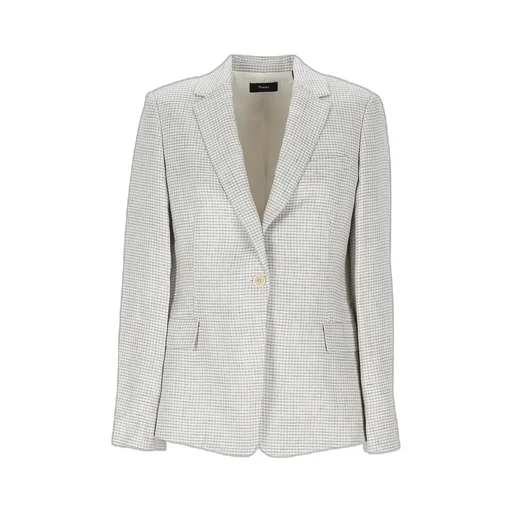 Theory Houndstooth-Pattern Single Breasted Blazer