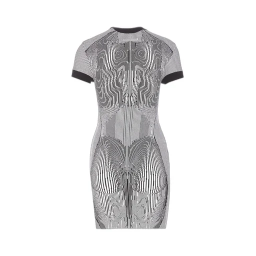 Jean Paul Gaultier The Short Morphing Pinstripes Jacquard Dress