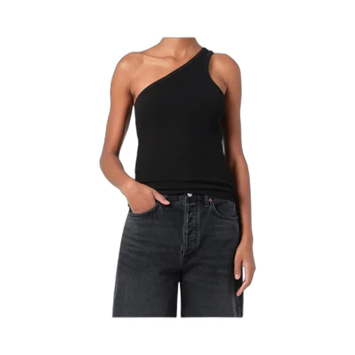 Agolde One-Shoulder Ribbed Tank Top