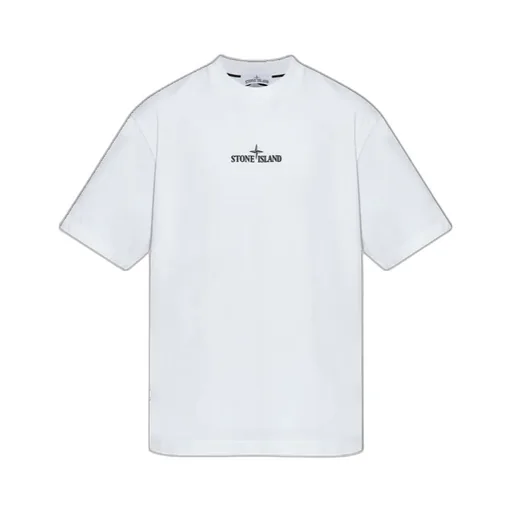 Stone Island Logo Printed Crewneck T-Shirt