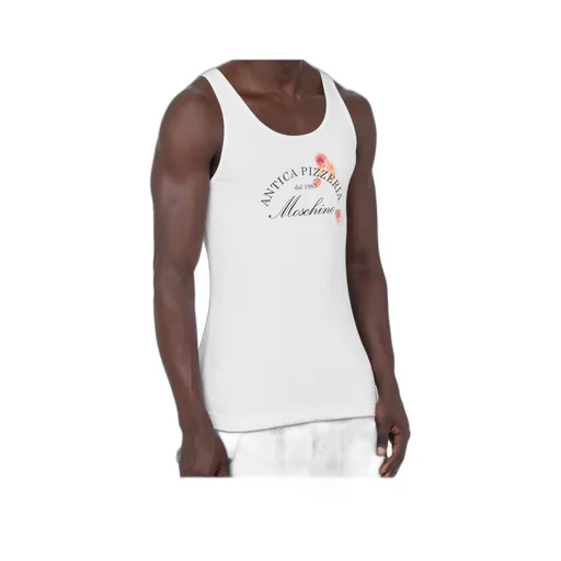 Moschino Slogan-Printed Ribbed Tank Top