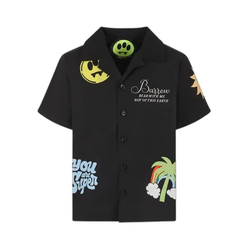Barrow Kids Patch Detailed Poplin Shirt