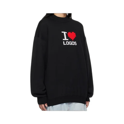Slogan-Intarsia Sweater