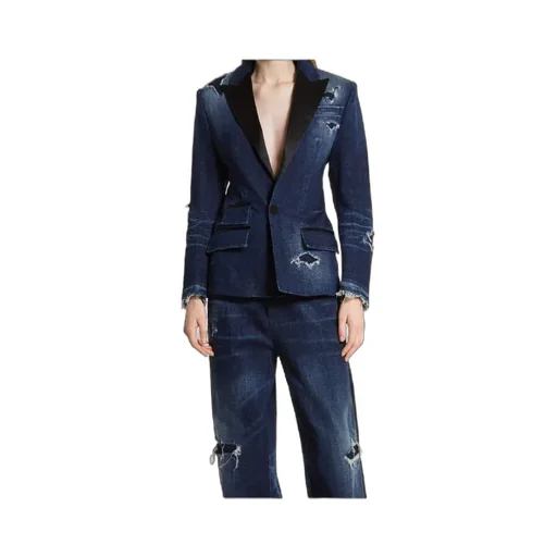 Dsquared2 Distressed Denim Blazer