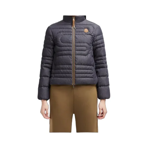 Xiaoqing Snake-Quilted Denim Short Down Jacket