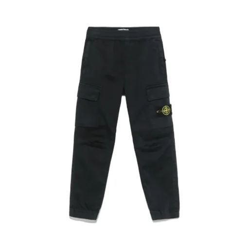 Stone Island Junior Compass Patch Tapered Trousers