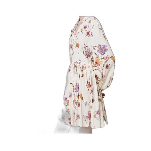 Twinset Floral-Printed V-Neck Mini Dress