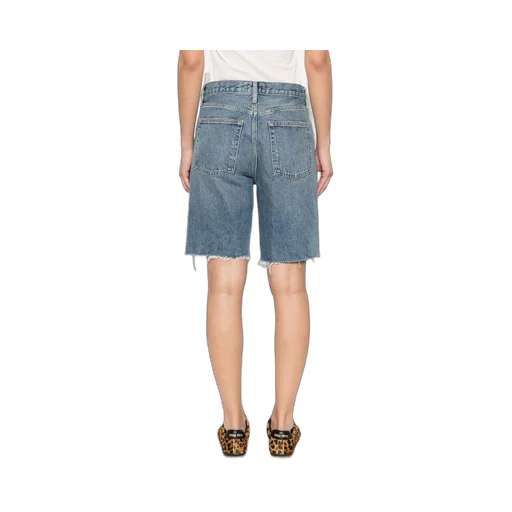 Agolde 90's Raw-Cut Edge Denim Shorts