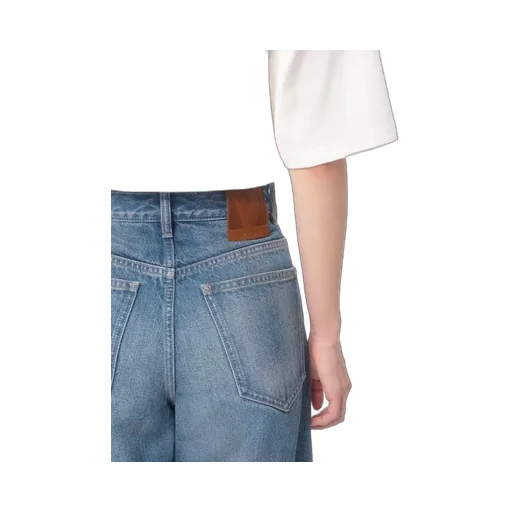 Valentino Hem Detailed Wide-Leg Jeans