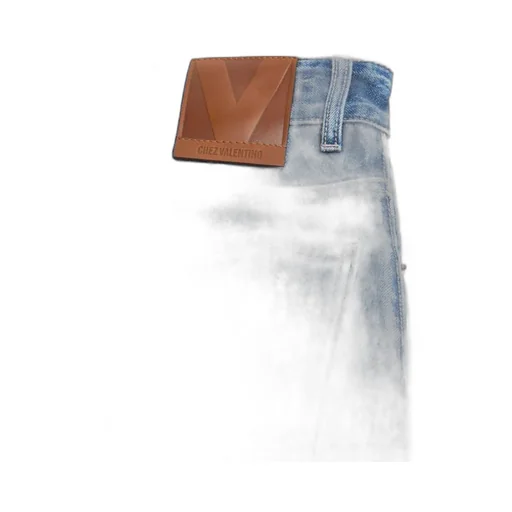 Valentino Hem Detailed Wide-Leg Jeans