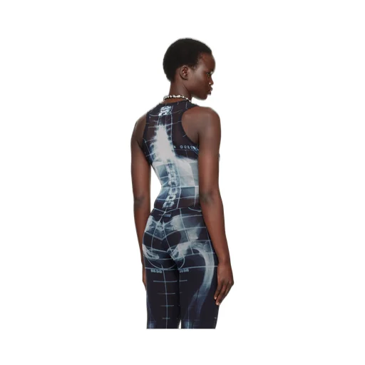 Jean Paul Gaultier X-Ray Print Bodysuit Top