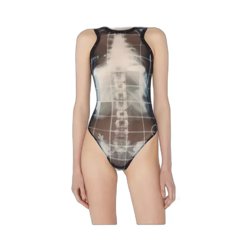 Jean Paul Gaultier X-Ray Print Bodysuit Top