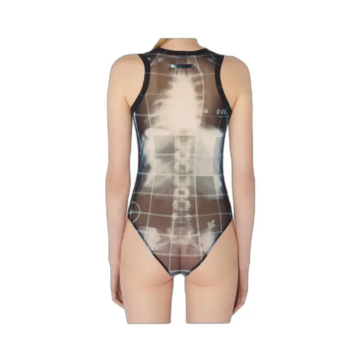 Jean Paul Gaultier X-Ray Print Bodysuit Top