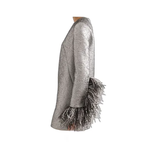 Feather-Trim Mini Dress