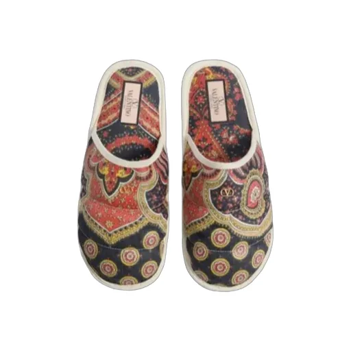 Valentino All-Over Patterned Slip-On Slides