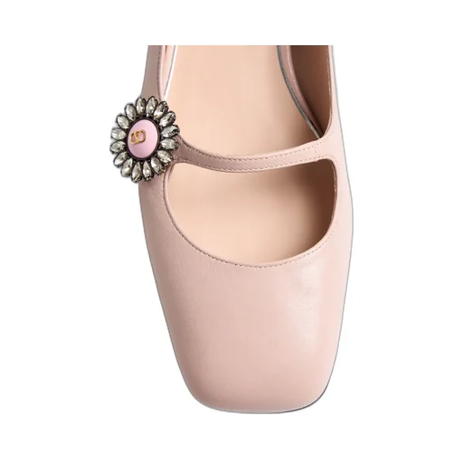 Valentino Preshoes Embellished Square Toe Ballet Flats