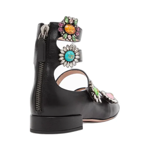 Valentino Preshoes Embellished Square Toe Ballerina Shoes