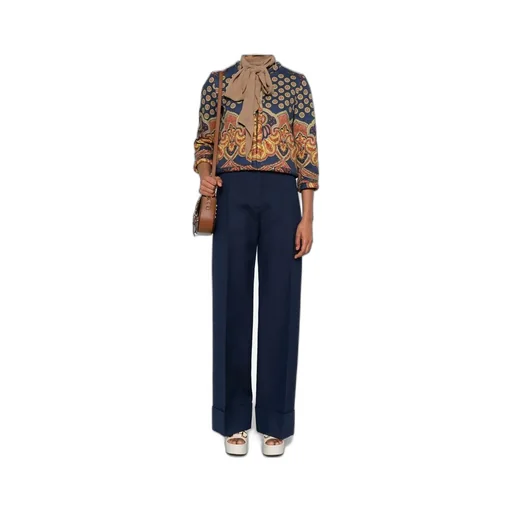 Valentino Pleat Detailed Striaght Leg Pants