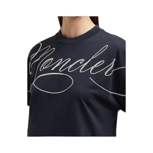 Embroidered Cursive Logo Cotton T-Shirt
