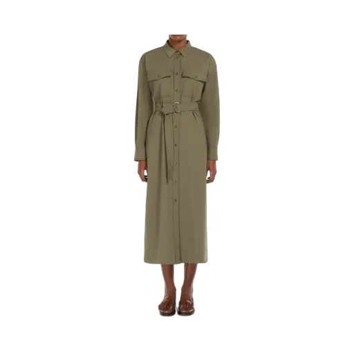 Gabardine Wool Shirt Dress