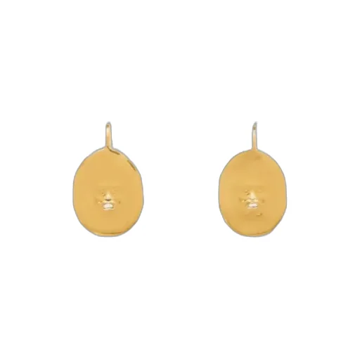 Patou Antic Face Dormeuses Metallic Earrings