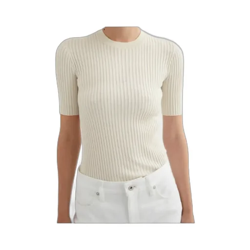 Jil Sander Short-Sleeved Ribbed-Knit Top