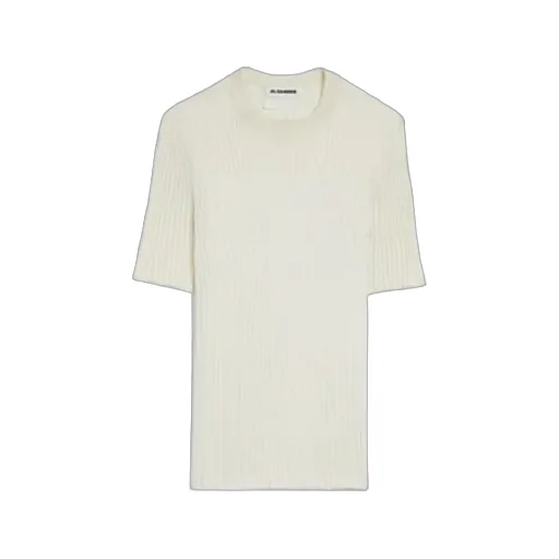 Jil Sander Short-Sleeved Ribbed-Knit Top