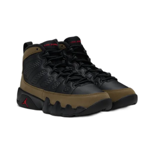 Big Kids Black & Khaki Air Jordan 9 Retro Sneakers
