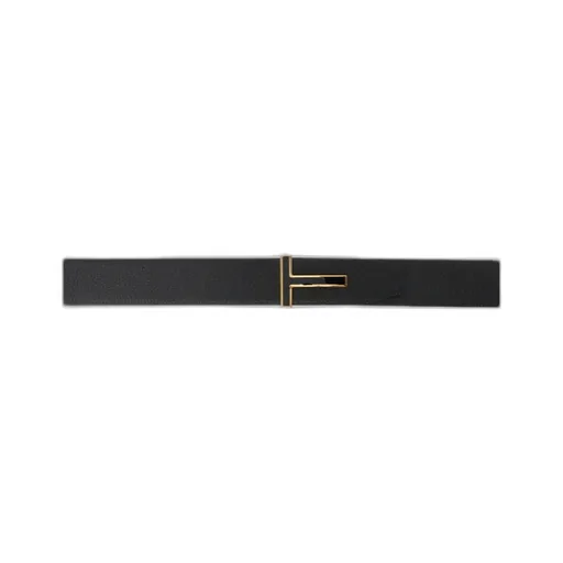 Grained Leather Buckle T-Belt