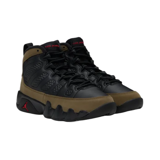 Big Kids Black & Khaki Air Jordan 9 Retro Sneakers