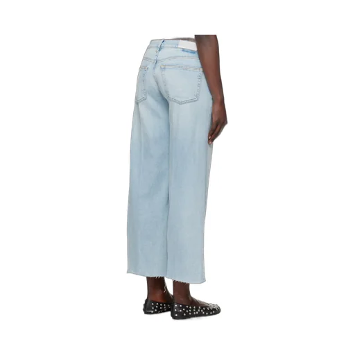 Stretch Mid Rise Wide Leg Crop Jeans