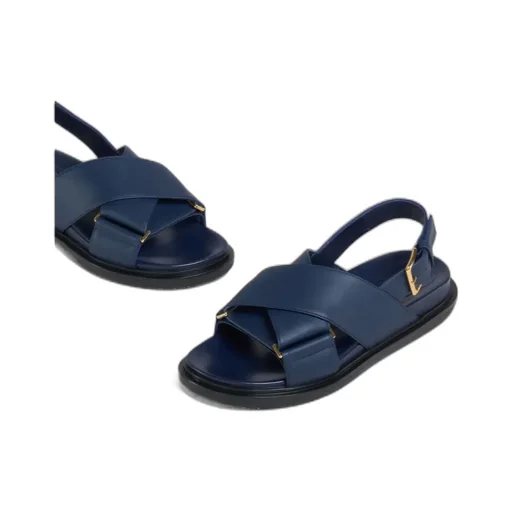 Marni Logo Embossed Buckled Sandals