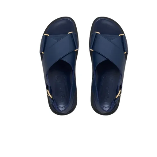 Marni Logo Embossed Buckled Sandals