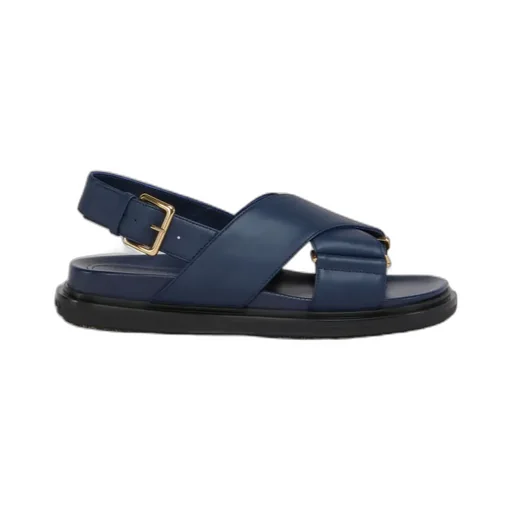 Marni Logo Embossed Buckled Sandals