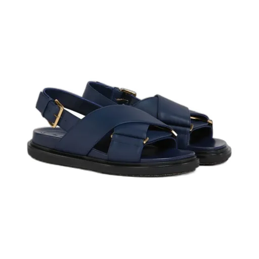Marni Logo Embossed Buckled Sandals
