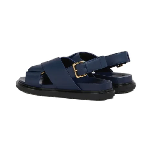 Marni Logo Embossed Buckled Sandals