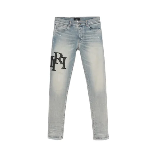 Amiri Logo Embroidered Distressed Skinny Jeans