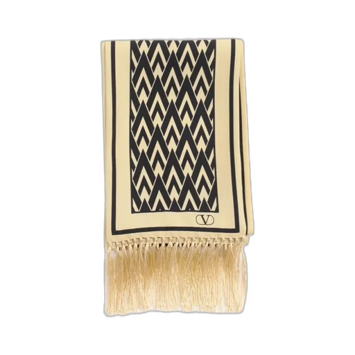 Valentino Toute La V Fringed Edge Scarf