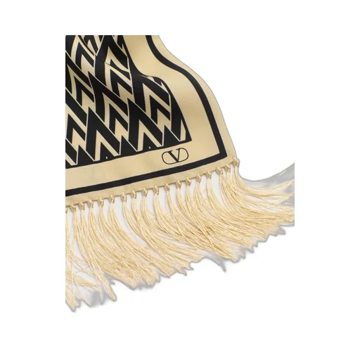 Valentino Toute La V Fringed Edge Scarf