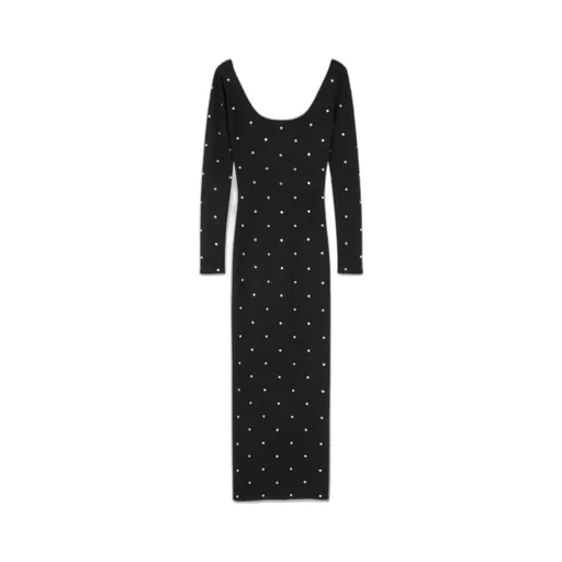 Versace Stud-Embellished Long-Sleeved Maxi Skirt